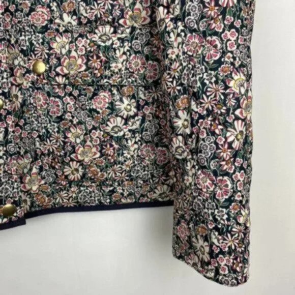 J.Crew x Liberty S Quilted Downtown Field Jacket Floral White Garden Print - Picture 10 of 12